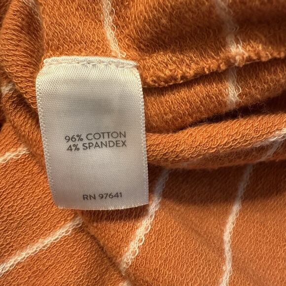J Jill French Terry Tank Dress XL Orange Striped V-Neck Lounge Casual Vacation - Picture 7 of 12